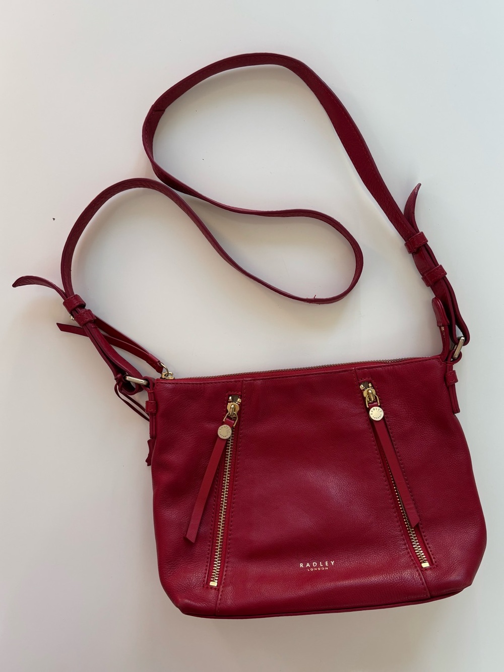 RADLEY London Fountain Road Leather Crossbody Bag Purse in Red with Wallet!